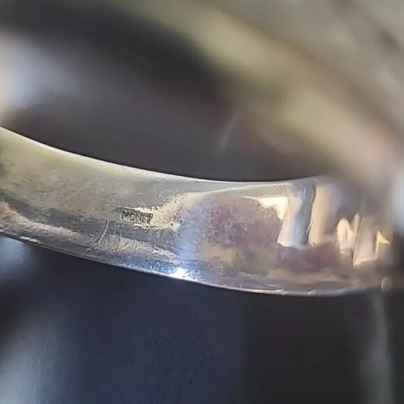 Vintage Monet Silver Plated Hinged Bracelet 7.5" Wrist - Picture 4 of 6